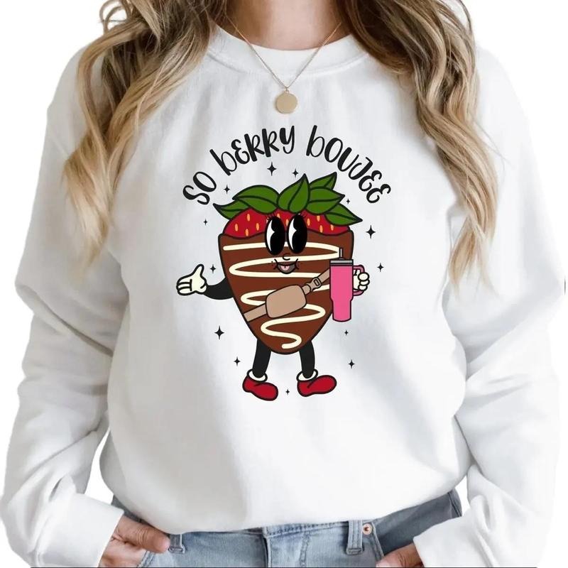 Valentines Day Sweatshirt, So Berry Boujee Sweatshirt for Women T-Shirts, Hoodie | InkThreadWorks.com