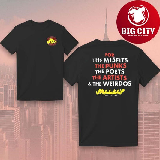Vallely Skateboards Misfits Two Sided Shirt