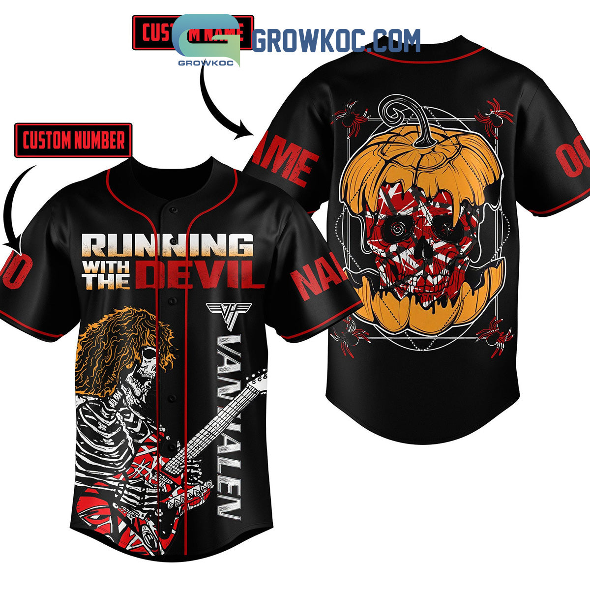 Van Halen Running With The Devil Personalized Baseball Jersey