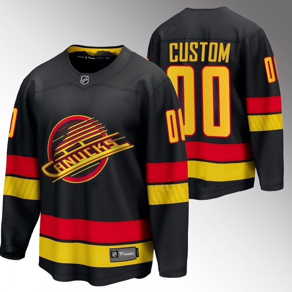 Vancouver Canucks Custom Black 2023-24 Alternate Breakaway Player Jersey
