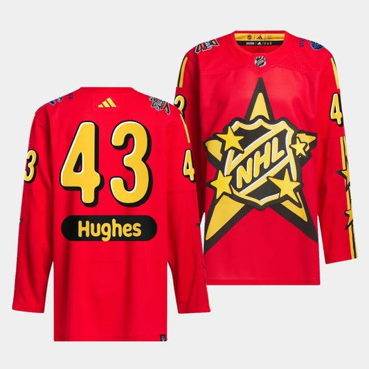 Vancouver Canucks #43 Quinn Hughes 2024 NHL All-Star Red