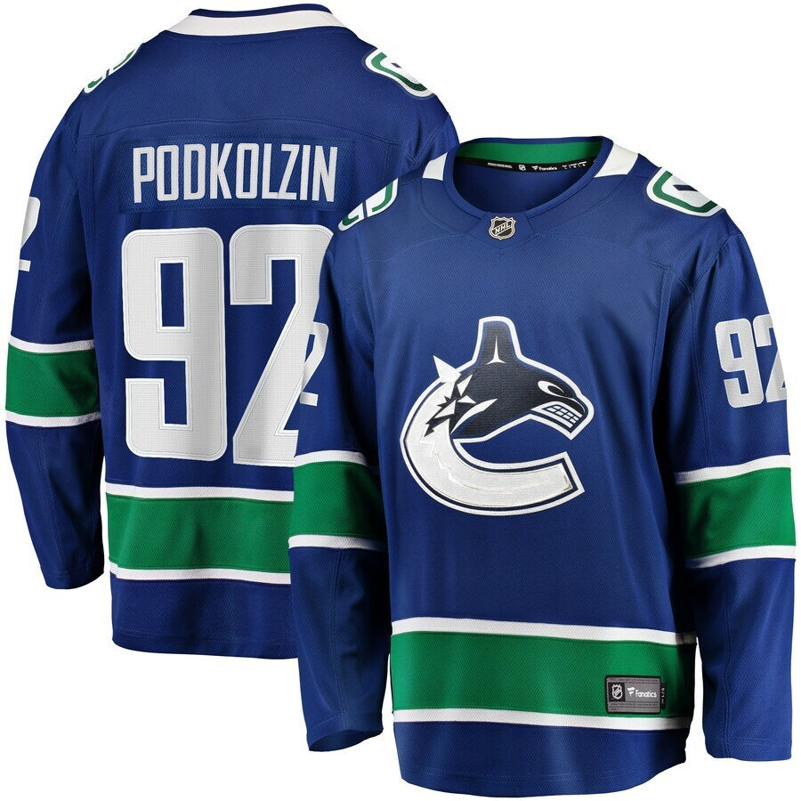 Vancouver Canucks #92 Vasily Podkolzin Home Premier Breakaway Player Jersey - Blue