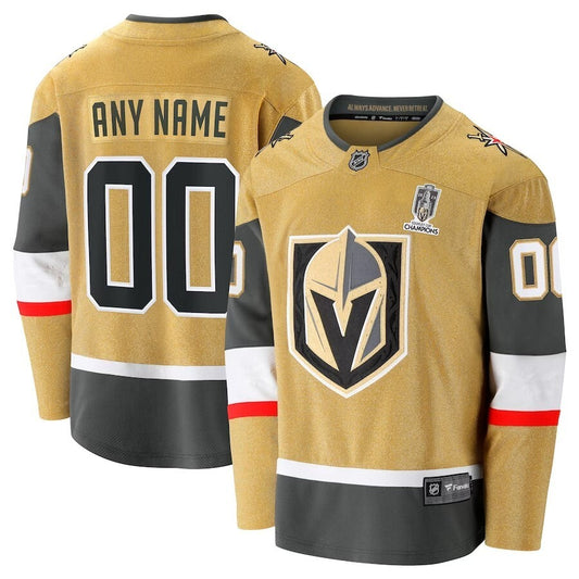 Vegas Golden Knights Fanatics Branded 2023 Stanley Cup Champions Home Breakaway Custom Jersey - Gold
