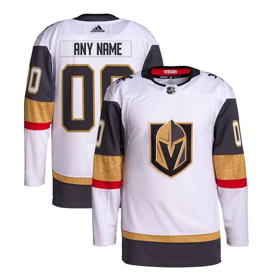 Vegas Golden Knights adidas Away Custom Primegreen Authentic Pro Jersey – White