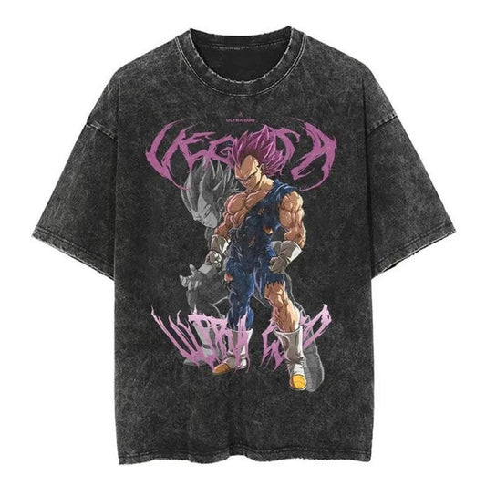Vegeta Ultra Ego Vintage Oversized Wash T-Shirt, All-Day Comfort, Zero Compromise, Go-To Outfit, No Thinking Needed