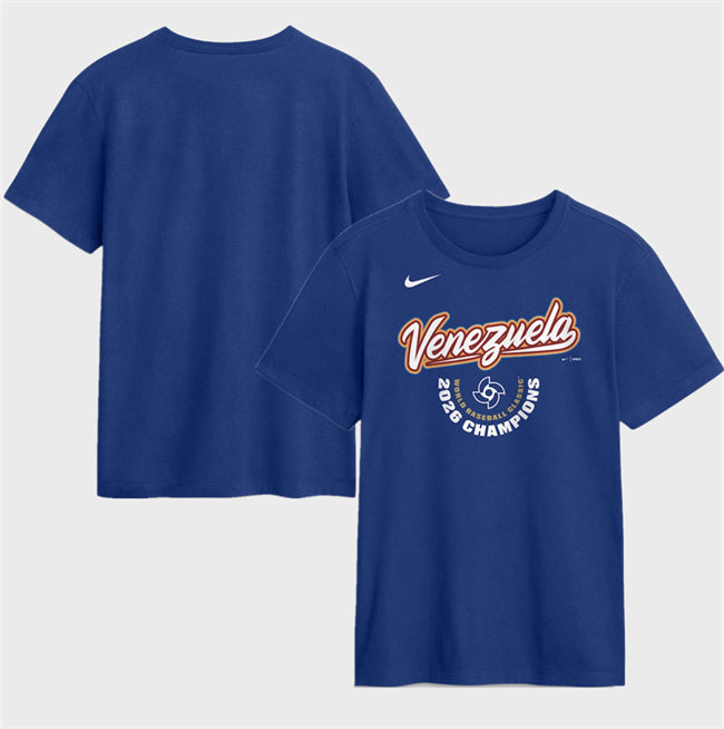 Venezuela Baseball Royal 2026 World Baseball Classic Champions Arched Logo T-Shirt