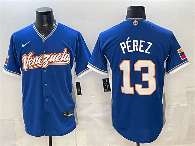 Venezuela Baseball #13 Salvador Pérez Royal 2026 World Baseball Classic Road