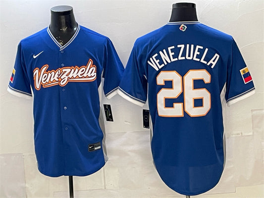 Venezuela Baseball #26 Venezuela Royal 2026 World Baseball Classic Road Stadium