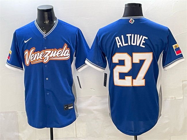 Venezuela Baseball #27 Jose Altuve Royal 2026 World Baseball Classic Road Stadium
