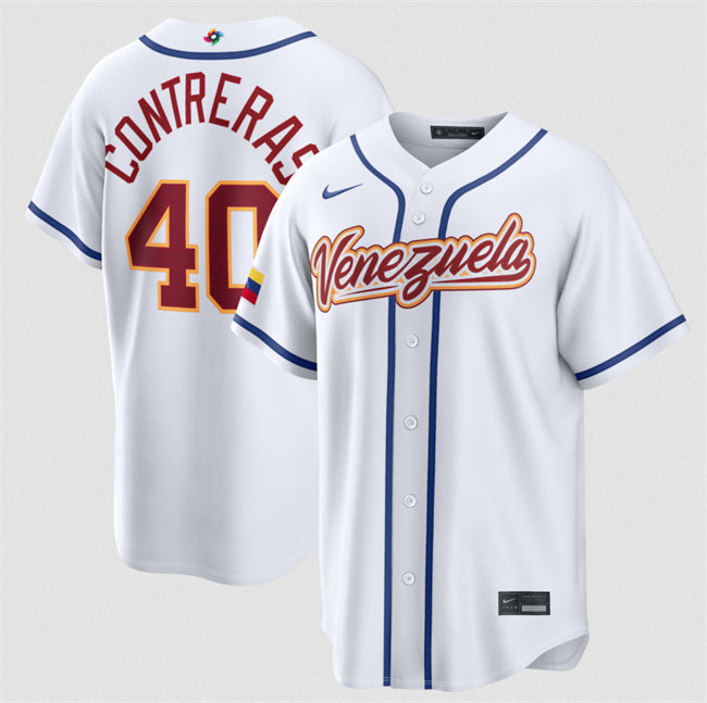 Venezuela Baseball #40 Willson Contreras White 2026 World Baseball Classic Home
