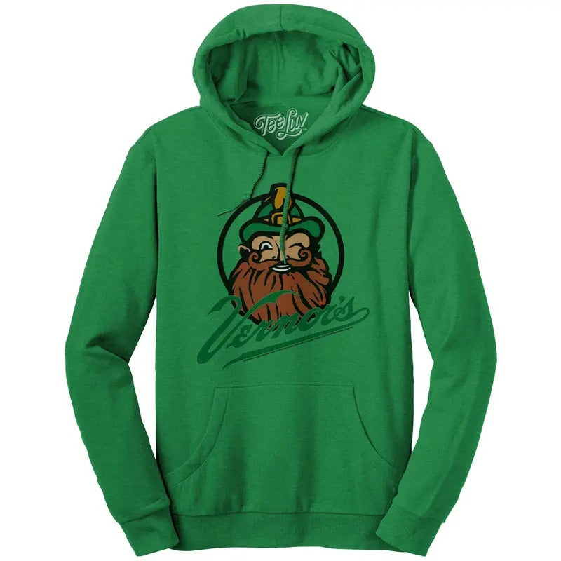 Vernor's Ginger Ale Woody Gnome Hooded Sweatshirt - Kelly Green T-Shirts, Hoodie | InkThreadWorks.com