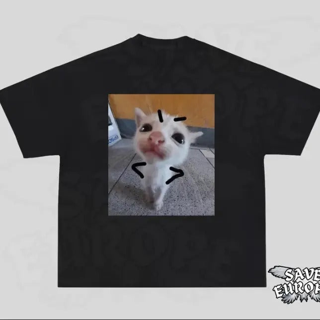 Very Angry Cat T-Shirt, Silly Cat T-Shirt, Funny Meme Shirt, Cat Meme T-Shirt Hoodie, Sweatshirt | InkThreadWorks.com