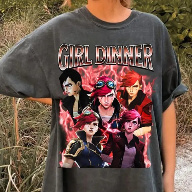 Vi Arcane T-Shirt Unisex Vintage Streetwear League of Legends Shirt Anime Apparel fanmerch lol Merchandise League of Legends Fan giftstyle{n002}2