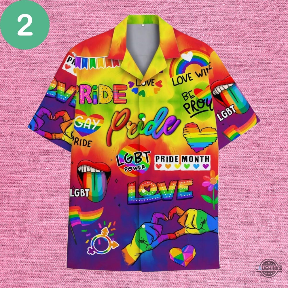 Vibrant Rainbow Pride Hawaiian Shirt And Shorts Lgbtq Aloha Beach Button Up Shirts Trending Summer Gift