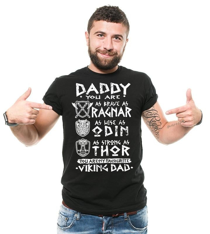 Viking Dad T-Shirt Funny Viking Valknut Thor Odin Father's Day Gift Nordic Runes T-Shirt