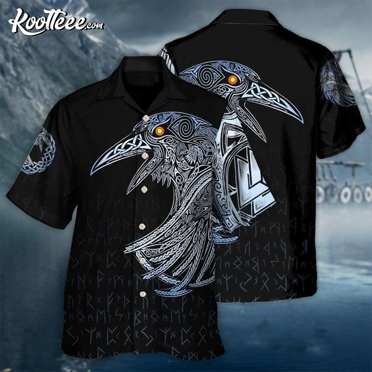 Viking Huginn And Muninn Ravens Norse Hawaiian Shirt