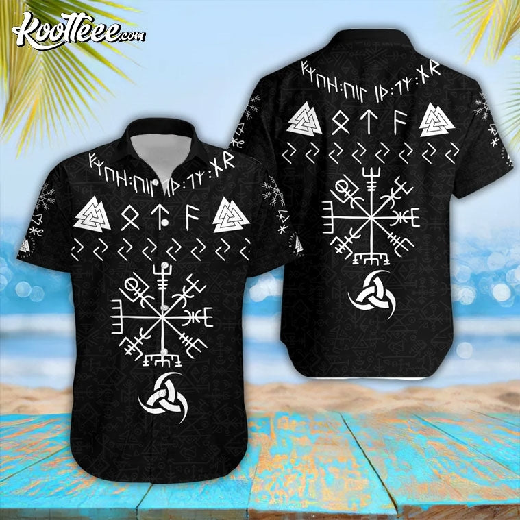 Viking Vegvisir Horns Of Odin Hawaiian Shirt