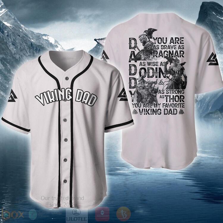 FASHION Viking Dad You Are As Brave As Ragnar Baseball Jerseys Botton Shirt