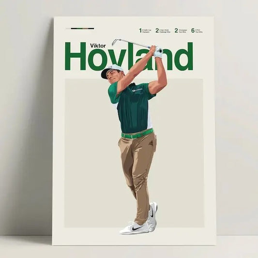 Viktor Hovland Poster, Golf Poster, Modern Golf Print, Minimalist Golf Wall Art for Office, Golf Bedroom Decor, Golf Gift Ideas golf gifts for him