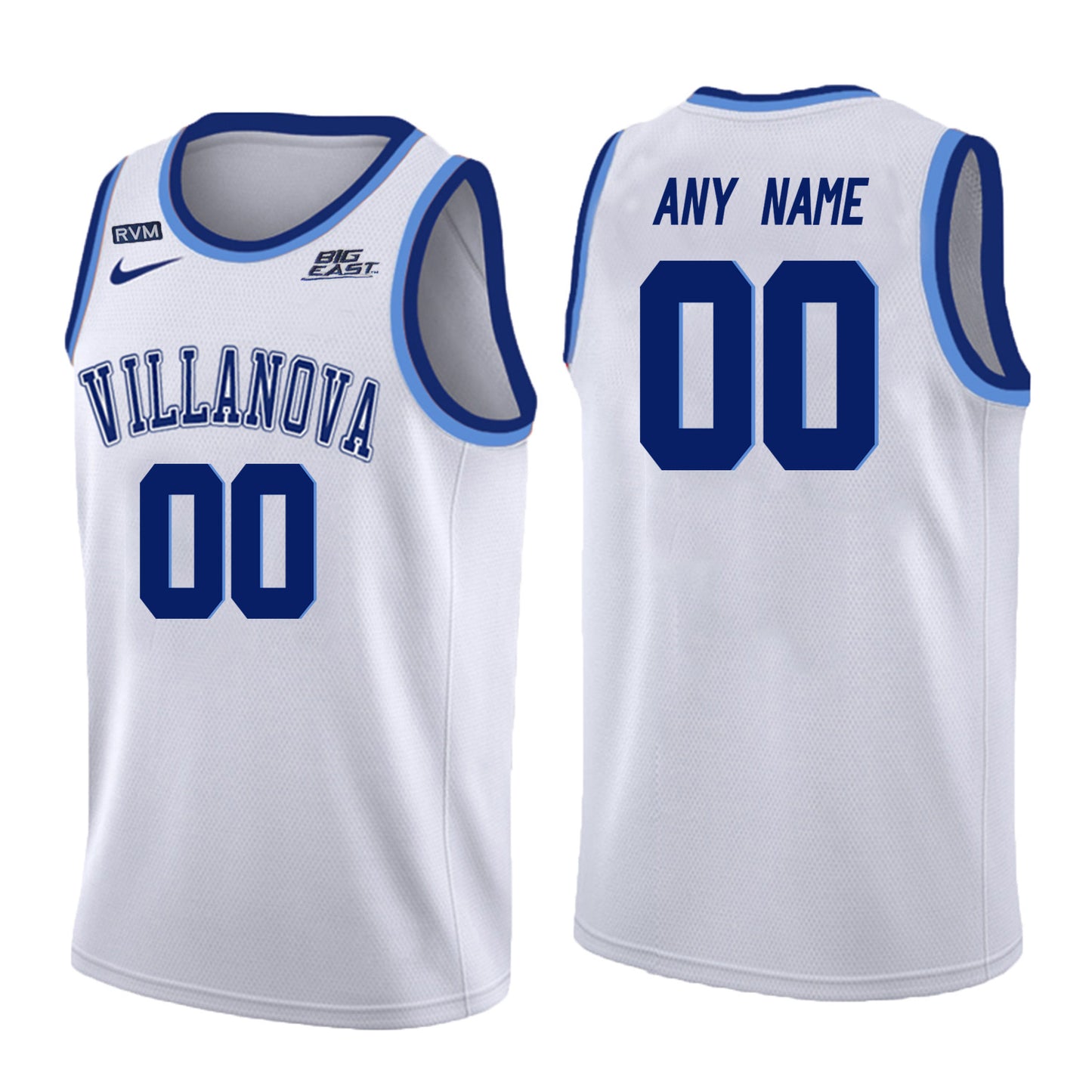 Villanova Wildcats Any Name 00 Crew Neck White