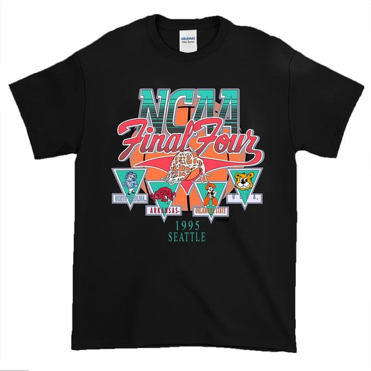 Vintage  1995 Rare NCAA Final Four Official Game Tee, Vintage graphic tee Classic Cotton Menswear Top  Hoodie Embroidered Shirt