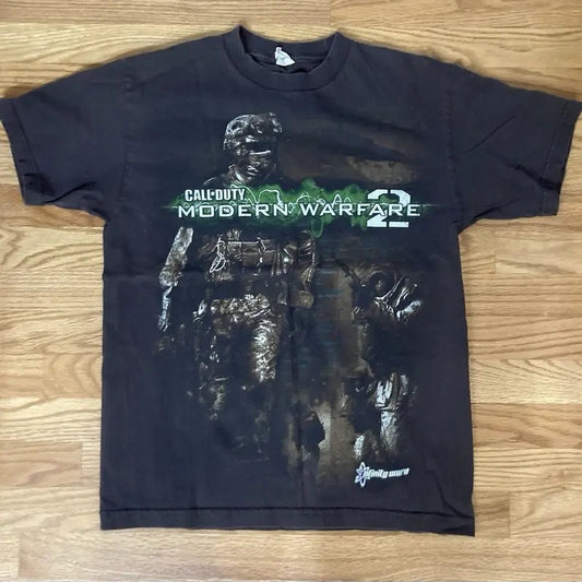 Vintage  Call of Duty MODERN WARF.ARE 2 T SHIRT T-Shirt Cotton Menswear Cotton Menswear Top Decoration Unisex Print graphic  tee
