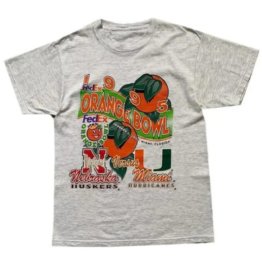Vintage 1995 Orange Bowl Tee, Sweatshirt For Women, for Men Classic Cotton college merch Menswear Top T-Shirt Embroidered Hoodie