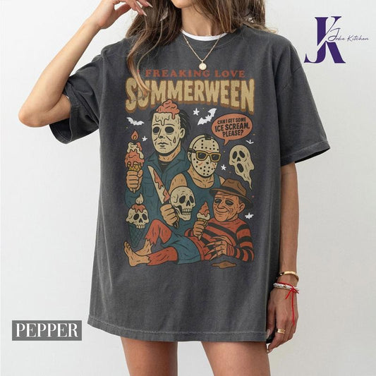 Vintage 90s Halloween Comfort Colors Shirt, Funny Halloween Movie Characters Shirt, Halloween Movies Tee, Halloween Movie Characters Friend Sweatshirt, Halloween Movie Sweater, Halloween Movie Characters Fan Gifts Womenswear Graphic