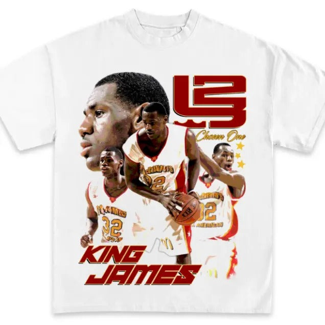 Vintage 90s Lebron James 2003 All-American Game MVP Graphic T-Shirt, Funny Tee, Gifts Fan, Menswear Top Underwear Streetwear