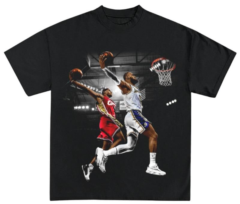 Vintage 90s Lebron James Graphic T-Shirt, Short Sleeve, Retro Gifts For Fan, Menswear Top Underwear Streetwear Tropical