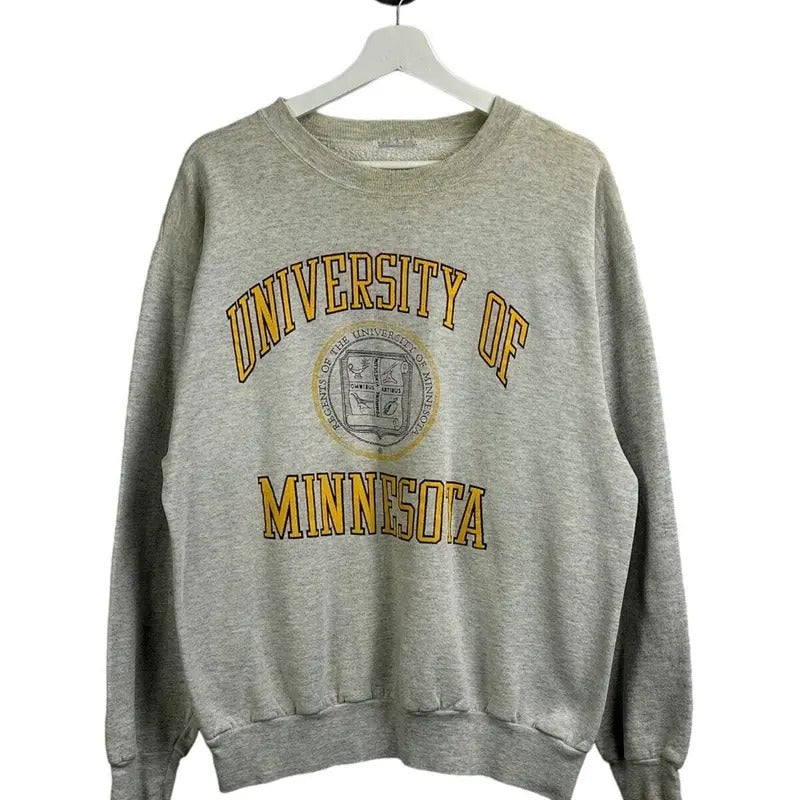 Vintage 90s University of Minnesota NCAA Spellout Crest Graphic Sweatshirt Sz XL