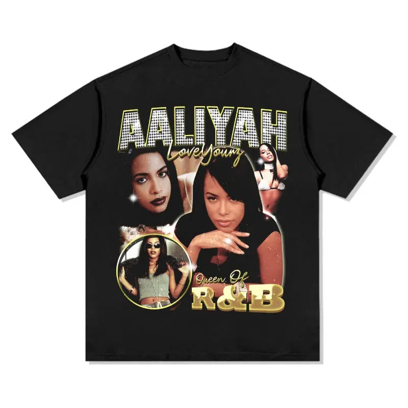 Vintage Aaliyah Graphic Tee - Unique Bootleg Design