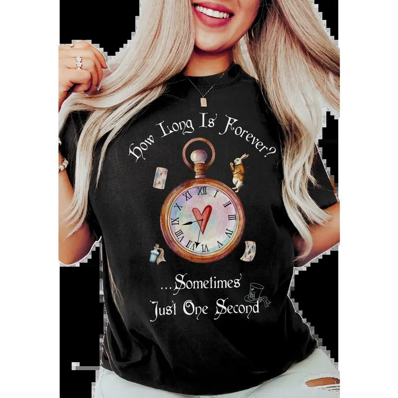 Vintage Ali.ce in Wonder.land Shirt, How L0ng Is Fo.rever, throne of glass book merch Hoodie, Sweatshirt | InkThreadWorks.com