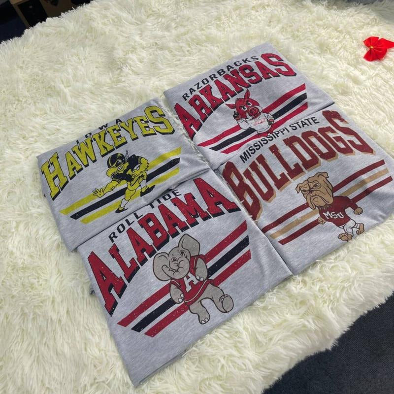 Vintage All Team NCAA College Mascot Football Sweatshirt Cotton Belt Big Top Classic graphic tee Crewneck Comfy Fit