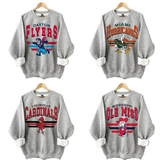Vintage All Teams Football NCAA Sport Grey Sweatshirt, Graphic NCAA Football College Team, All Teams Football University