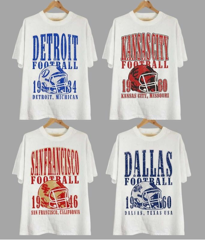 Vintage All Teams Football Unisex T-shirt, Gildan 5000 Unisex Crewneck Sport Classic T-Shirt All Teams Football, Sport...