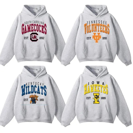 Vintage All Teams NCAA Collection Unisex Crewneck Sport Grey Hoodie, Graphic College Team Collection Hoodie, Gift For NCAA Fans ncaa fan football team
