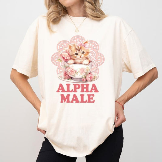Vintage Alpha Male Comfort Colors Shirt, Funny Cat Tee, Cute Kitten T-shirt, Cat Lover Gift, Meme  Womenswear