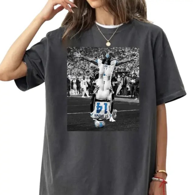 Vintage Amon-Ra St Brown Headstand Celebration Graphic Shirt, Sweatshirt Football Retro TShirt, Game Day Shirt, Football Retro Shirt, For Fans