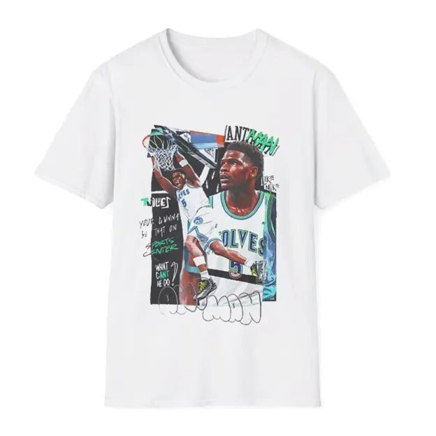 Vintage Anthony Edwards Graphic Tee Sweatshirt #M.Timberwolvss Streetwear Retro Crew Neck, Menswear Top, Womenswear Top Streetwear