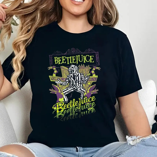Vintage Beetlejuice Shirt, Retro Beetlejuice T Shirt, Beetlejuice Vintage Horror Shirt, Beetlejuice Halloween Shirt, Beetlejuice Movie Tee Shirt, Unisex Short Sleeve Tee Shirt, Casual Clothing Womenswear Tops Lady Women
