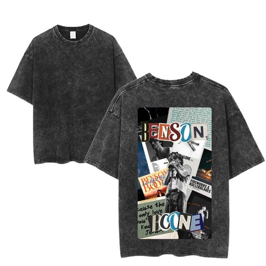 Vintage Benson Boone Collage Graphic Tee, Scrapbook Aesthetic Music Shirt, Retro Concert Poster Vibe, Unisex Trending TikTok Top