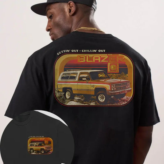 Vintage Chevy Truck Motown 85 K5 Blazer T-Shirt - Classic Trucks Cotton Short Sleeve Crewneck Casual Graphic Top for Fans Menswear Dress Jeans men  gifts graphic  tees  men