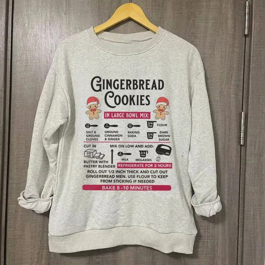 Vintage Christmas Gingerbread Cookies Graphic Tee - Gingerbread Cookies Recipes Shirt - Cute Christmas Shirt - Xmas Shirt - Christmas Party Gifts