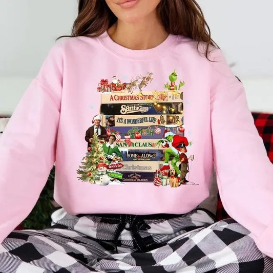 Vintage Christmas VHS Sweatshirt, Retro Funny Shirt, Christmas 90s Movies Sweater,  Comfort Cotton Comfort Cotton