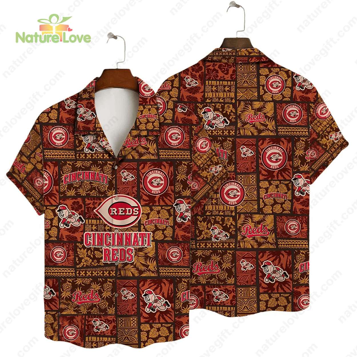 Vintage Cincinnati Reds Leaves MLB Reds Hawaiian Shirt