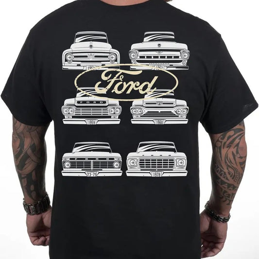 Vintage Classic Ford Trucks Cotton T-Shirt - Heather Rust Short Sleeve Crewneck Casual Graphic Top for Fans Menswear Polyester Streetwear Biker Tropical Shortsleeve Tshirt good  graphic  tees