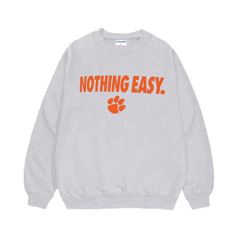 Vintage Clemson Tigers 2025 On-Court Bench Long Sleeve T-Shirt Sweatshirt Hooodie, Nothing Easy Basketball, Football Basketball Shirt.
