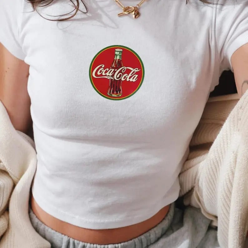 Vintage Cola Shirt, Retro Logo, Graphic Tees, Women Graphic T-Shirt, Aesthetic, Trendy Shirt, Coke Women Shirt