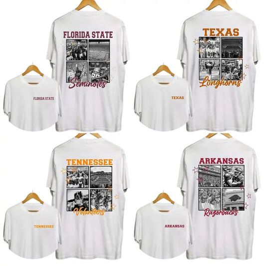 Vintage College All Teams NCAA 2Sides T-shirt, Vintage T-shirt All Teams NCAA, Classic Sport T-shirt, Gifts For Sport. Cotton Menswear Top